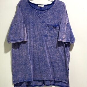 Zenana Outfitters Blue Short Sleeve Tee